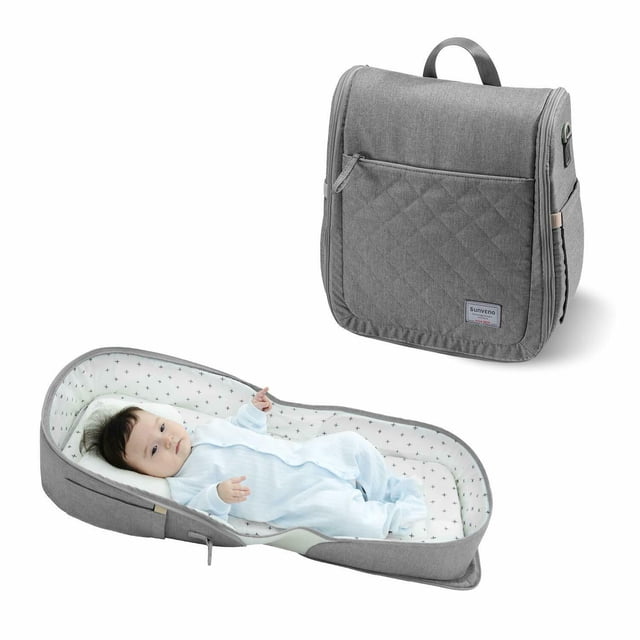 Sunveno Sac à Langer Pliant Portable avec Station à Langer Intégrée, Polyester Imperméable, Design Multi-Portage