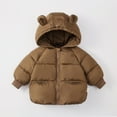thumbnail image 2 of Ruyang Toddler Padded Puffer Jacket Baby Boys Girls Cute Bear Hooded Down Coat Winter Warm Puffy Zip Up Quilted Outwear, 2 of 4