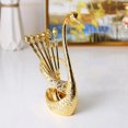 thumbnail image 1 of Juego de cubiertos elegante con cucharas de café y tenedores en forma de cisne para postres y frutas - Accesorios de cocina dorados para decorar tu hogar, 1 of 1