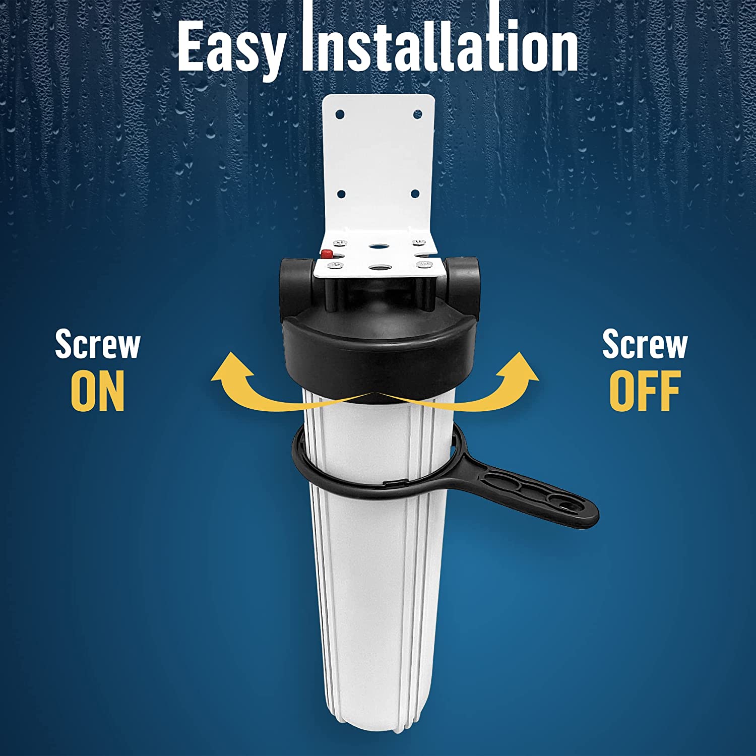 High Capacity 20 x 4.5” Whole House Filter Purifier System for Well or City Water, Presser Relief Button, 1” NPT Brass Port, Double O-ring, Meets NSF Standards & Regulations (White, 2 Sets)