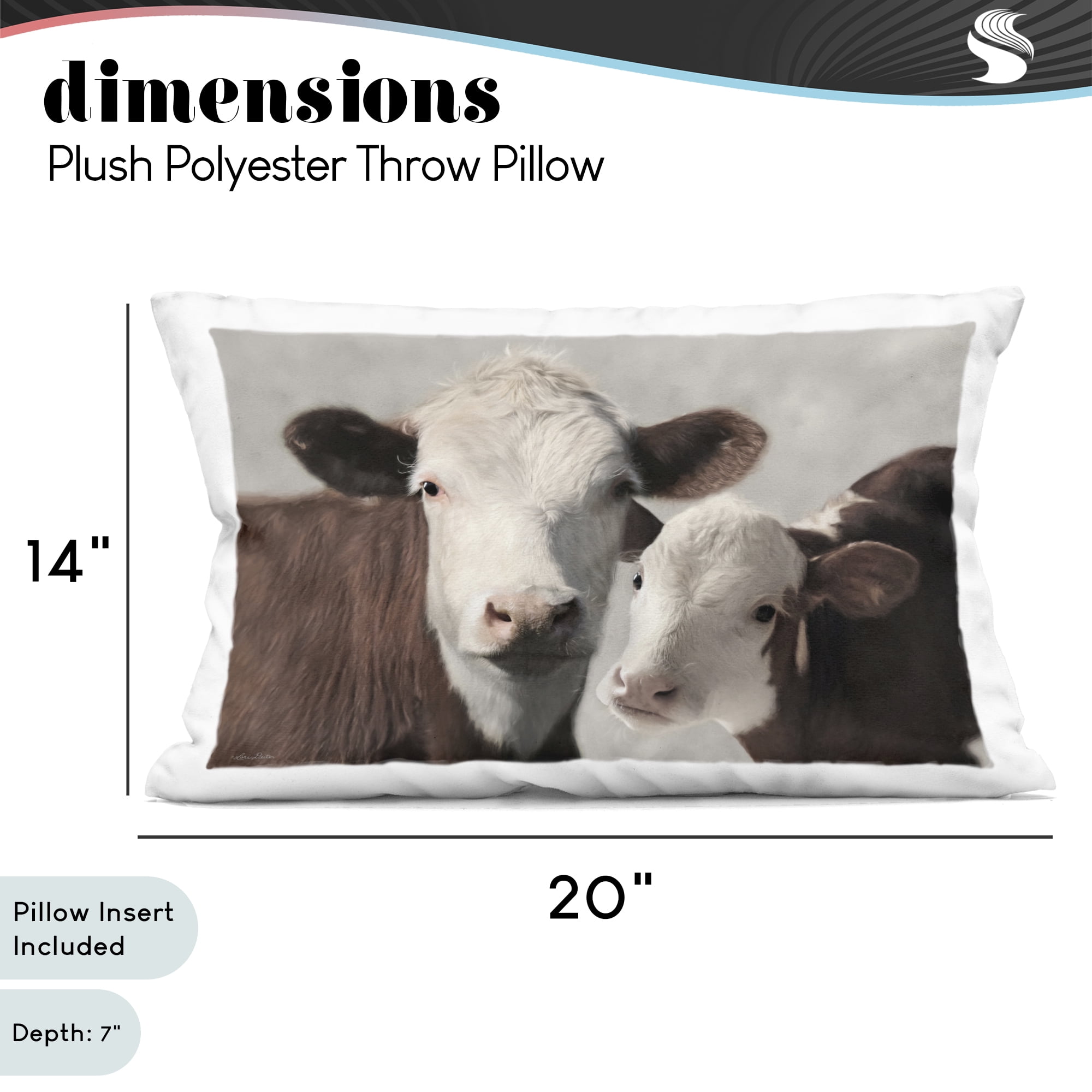 Stupell Industries Mommy & Me Cows Decorative Printed Throw Pillow, design by Lori Deiter
