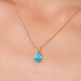 thumbnail image 3 of Gem Stone King 14K Yellow Gold Swiss Blue Topaz Pendant Necklace for Women | 1.57 Cttw | Gemstone November Birthstone | Pear Shape 9X6MM | With 18 inch Chain, 3 of 6
