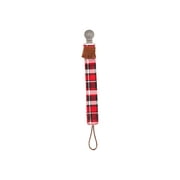 Itzy Ritzy Drop Happens™ Leather Pacifier Clip, Lumberjack Plaid