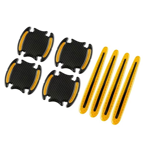 Scratch Resistant Car Door Handle Covers Including Reflective Safety Feature Automobile Handle Guards for Night Driving