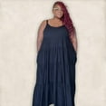 thumbnail image 4 of Spaghetti Strap Fit & Flare Plus Size Maxi Dress, 4 of 15