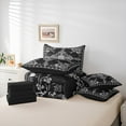 thumbnail image 6 of Manfei Retro Damask Flower 7-Piece Twin Bedding Sets,Vintage Floral Bedding Comforter Set,Black White Sheet Sets For Boys,Microfiber Bedroom Decor Reversible, 6 of 8