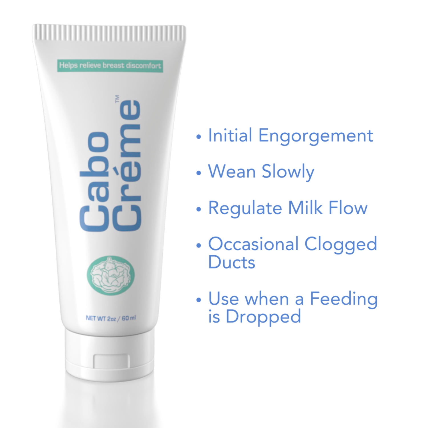 Cabocreme Breast Cream for Engorgement, Weaning, and Suppression of Breast Milk | Ob-GYN Doctor Created, Breastfeeding Mother Approved