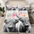 thumbnail image 2 of Castle Fairy Highland Cow 4 Pieces Queen Sheet Sets for Teens Boys Girls,Western Farmhouse Ultra Soft Flat Sheet,Chic Floral Flowers Queen Fitted Sheet,Lightweight Room Decor, 2 of 7
