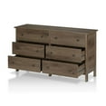 thumbnail image 3 of Furniture of America Reyes Rustic Wood 6-Drawer Dresser in Distressed Walnut, 3 of 6
