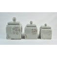 thumbnail image 4 of Floral Grey 10, 9, 8 inch Ceramic Food Storage Canisters Set of 3, (38994), 4 of 4