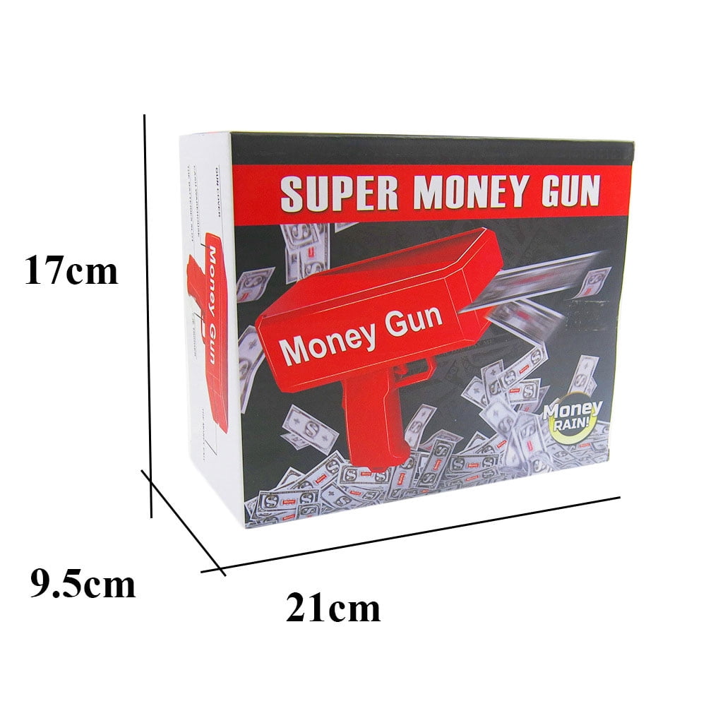 Super Money Spray Gun With 100pcs Of Paper Prop, Handheld Cash Shooter, Suitable For Games, Movies, Birthday Parties - Halloween, Christmas Novelty And Funny Gifts (Golden)