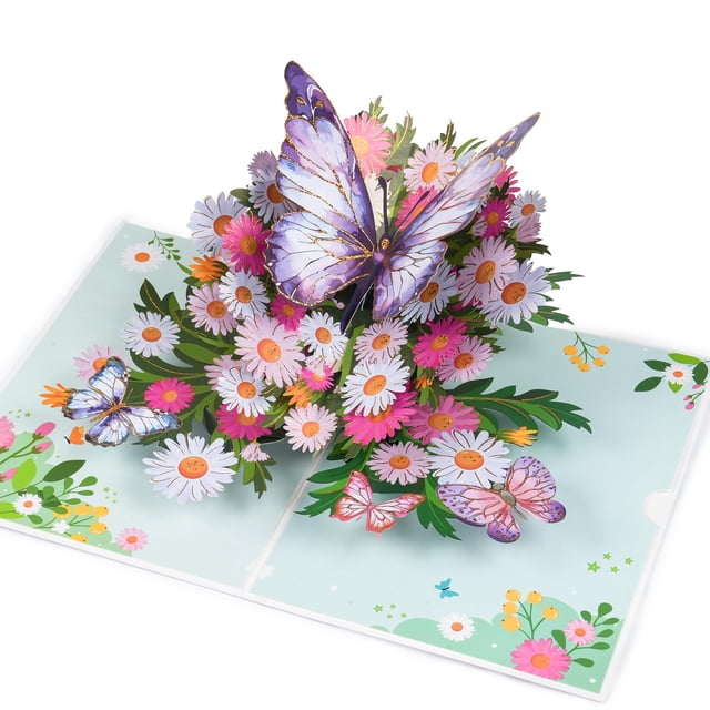 Tarjeta de felicitación FIAMR 3D pop-up mariposa para mujer