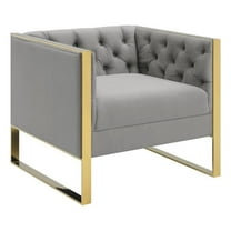 Coaster Eastbrook Modern Velvet Upholstered Tufted Back Chair Gray