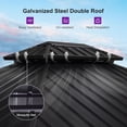 thumbnail image 6 of PURPLE LEAF 8' x 10' Hardtop Gazebo Wood Grain Aluminum Frame Galvanized Steel Double Roof with Netting and Curtains Outdoor Patio Gazebo Deck Backyard Garden, 6 of 9