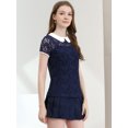 thumbnail image 4 of Unique Bargains Blouse en Dentelle à Col Contrastant Transparent pour Femmes, 4 of 6