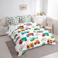 thumbnail image 3 of Manfei Colorful Cartoon Cars 7 Pieces Bedding Comforter Set,Modern Aircraft Aitplane Full Bedding Set,Cute Multicolor Stars Fitted Sheet Flat Sheet For Boys Girls,Super Cozy Room Decor Reversible, 3 of 8