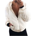 thumbnail image 2 of FITORON Womens Winter Coats- Long Sleeve Faux Fur Solid Crop Coats Turtleneck Lantern Sleeve Full Zip ,for Autumn Winter White XXXL, 2 of 9