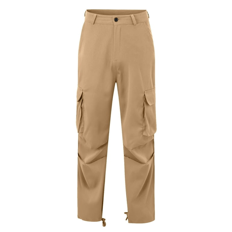 【送料&関税込】MSGM Soft Eco Leather Beige Cargo Trousers Xysaqa Men's Twill Cargo Work Pants Casual Loose Fit