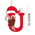thumbnail image 5 of Personalized Christmas Ornaments, Acrylic Custom Monogram Ornament - Up to 26 Letters - Red Initial with Santa Hat & Candy Cane Christmas Ornaments, Hanging Xmas Ornament, 5 of 5