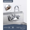 thumbnail image 2 of Commercial Sink Faucet Wall Mount with Gooseneck Spout and Knob Handles Brass Kitchen Faucet for Utility Laundry Restaurant Bar, 2 of 4