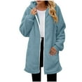 thumbnail image 3 of Fmbrln Womens Oversized Fuzzy Fleece Jackets Full Zip Up Long Sleeve Hooded Jackets Fall Winter Soft Warm Coat with Pockets, 3 of 4