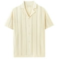 thumbnail image 4 of pstuiky camisetas para hombre, Camisa de punto de manga corta para hombre, cárdigan informal con botones y solapa de manga corta. camisas casuales para hombre m, 4 of 9