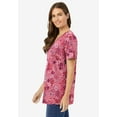 thumbnail image 3 of Woman Within Plus Size Perfect Printed Short-Sleeve V-Neck Tunic, 3 of 5