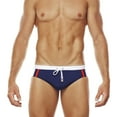 thumbnail image 6 of Men's Classic Fit Color Contrasting Swim Briefs Quick Dry Swimsuit Bathing Suit, 6 of 13