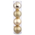 thumbnail image 1 of 4.75 in. Honey Gold 4 Finish Assorted Color Ornament Ball - 4 per Box, 1 of 1
