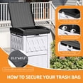 thumbnail image 4 of Dextrus 36 Gallon Outdoor Trash Can, Waterproof Resin Garbage Bin with Drip Tray & Lid, Trash Bin,for Porch, Backyard, White & Black, 4 of 10