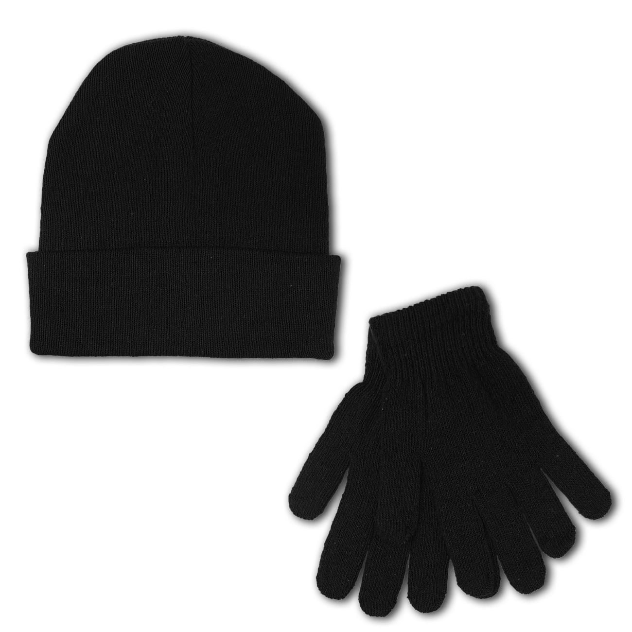 Ladies  Black Thermal Thinsulate Winter Hat and 'Handy' Thermal Gloves Set 