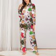 thumbnail image 2 of Pajama Sets for Women 2 Pcs, Christmas Gingerbread Cookies Button Down Long Sleeve Sleepwear Lounge PJ Sets, 2 of 6