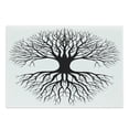 thumbnail image 1 of Tree of Life Cutting Board, Plant Silhouette Roots and Branches Reflection Shadow Monochrome Illustration, Decorative Tempered Glass Cutting and Serving Board, Large Size, Black White, by Ambesonne, 1 of 1