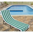 thumbnail image 5 of Emerald Green Stripe Lounge Chair Beach Towel With Top Pocket 26x82, 5 of 5