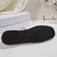thumbnail image 6 of Women's Floral Embroidered Mesh Flats Square Toe Strap Breathable Ballet Shoes for Dressy Trendy Work Office Wedding Daily Ballerina Beige 6.5, 6 of 9