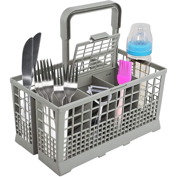 Universal Dishwasher Cutlery Basket fits Most Brands (9.5 x 5.4 x 4.8 inches)- Utensil Organizer Caddy