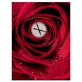 thumbnail image 1 of Designart 'Red Rose Petals with Rain Droplets' Modern wall clock, 1 of 3