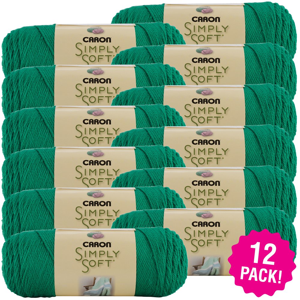 Caron Simply Soft Solids Yarn Kelly Green, Multipack of 12 Walmart