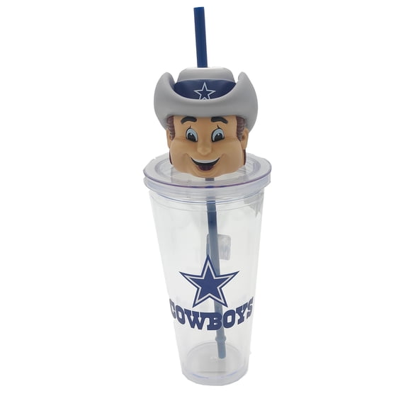 NFL Dallas Cowboys Acrylic Tumbler with Team Color Straw and Team Mascot Lid Enclosure