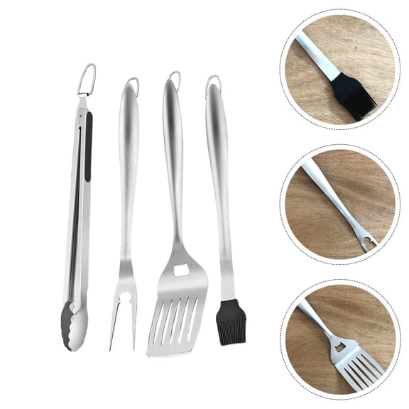 FELTECHELECTR Stainless Steel Grill Tongs Set for Easy Outdoor Barbecue and Convenient Cooking Tool