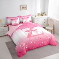 thumbnail image 3 of Feelyou Princess Monogrammed Z Comforter Set 7pcs, Ribbon Letter Queen Bedding Sets, 3 of 8