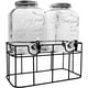 thumbnail image 1 of Set de 2 Vitroleros Bluelander de Vidrio Dispensador de Agua con Base de hierro Capacidad de 16 L con tapa, 1 of 6