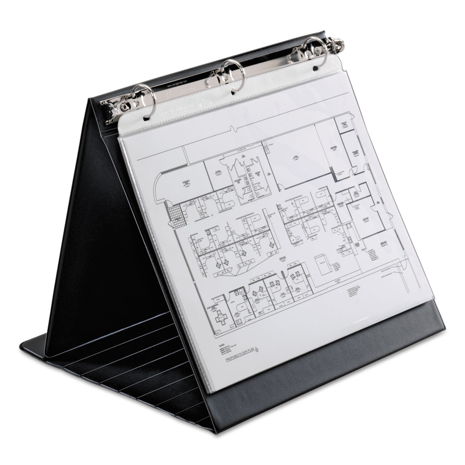 Cardinal Presentation Easel Round Ring Binders 1" Binder Capacity - Letter - 8 1/2" x 11" Sheet Size - 225 Sheet Capacity - 3 x Round Ring Fastener(s) - Vinyl - Black - 1.04 lb - Hook & Loop Closure -