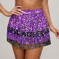 thumbnail image 2 of XIAOCHA Womens Sequin Fringe Mini Skirt Fitted High Waist Shiny Skirt Sparkly Glitter Party Skirts, 2 of 4
