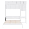 thumbnail image 4 of Harper & Bright Designs Queen Murphy Bed Wall Bed with Cabinet, Queen Size Cabinet Bed Folding Wall Bed with Storage Shelves and Desk for Guest Room Office, White, 4 of 15