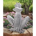 thumbnail image 1 of Design Toscano FU83225 Grande Statue de Jardin Bullfrog Olde King, Pierre Grise, 1 of 1