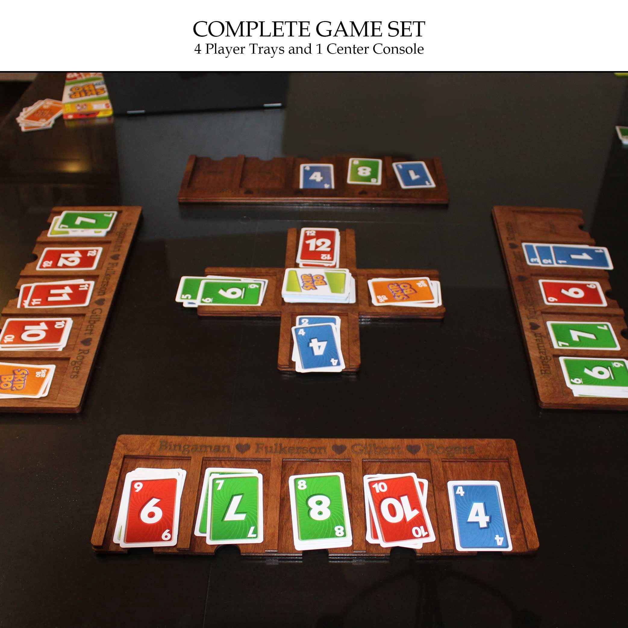 GUYTRENDz SKIPBO Card Game Player Organizers - SKIPBO Game Board - SKIPBO Gameboard | Center Console Only