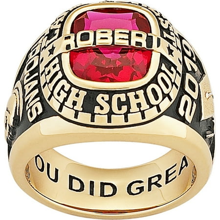 Graduation Jewelry - Personalized Men's 14kt gold plated Celebrium Personalized-Top Class Ring