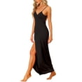 thumbnail image 4 of INSPIRE CHIC Women's Cover Ups Adjustable Strap Backless Wrap Maxi Dress S Black, 4 of 5