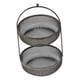 thumbnail image 1 of Cesta de frutas de doble capa, versátil y decorativa, soporte de metal para almacenar frutas. negro, 1 of 5